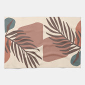Abstract palmbblad minimalistische kunst theedoek (Horizontaal)