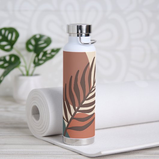 Abstract palmbblad minimalistische kunst waterfles (Yoga)
