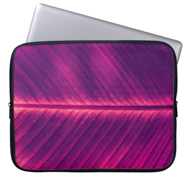 Abstract palmblad: getinte ader laptop sleeve (Voorkant)
