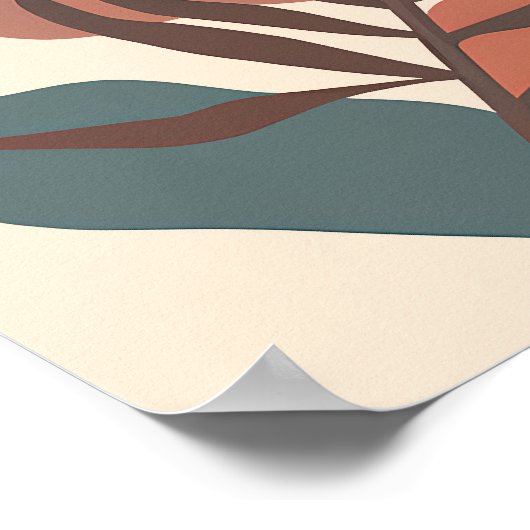 Abstract palmblad minimalistische kunst aangepast poster (Hoek)