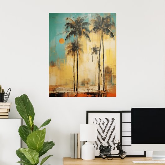 Abstract palmboom Poster (Thuiskantoor)