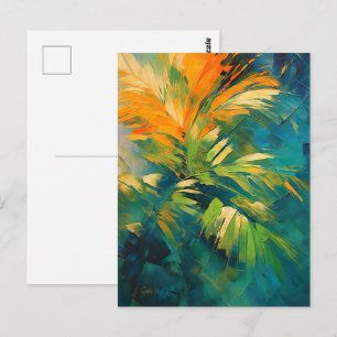 Abstract Palmuitbarsting – Tropische Energie in Be Briefkaart