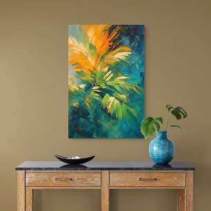 Abstract Palmuitbarsting – Tropische Energie in Be Canvas Afdruk