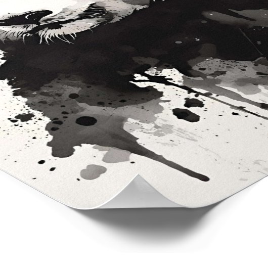 Abstract Panda Wall Art – Black and White Ink Poster (Hoek)