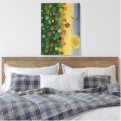 Abstract papaverveld canvas afdruk (Insitu (Slaapkamer))