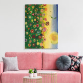 Abstract papaverveld canvas afdruk (Insitu (Woonkamer))