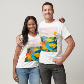 Abstract papier collage landschap t-shirt (Unisex)