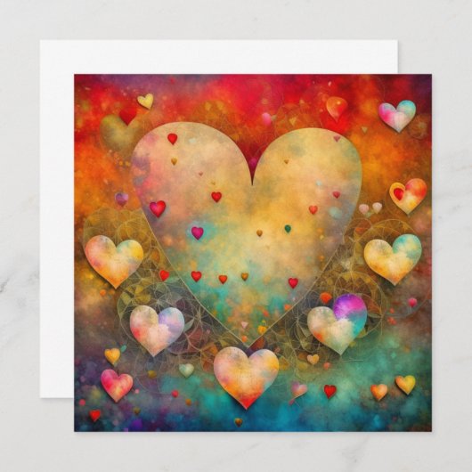 Abstract Papier Mache Harten (Voorkant / Achterkant)