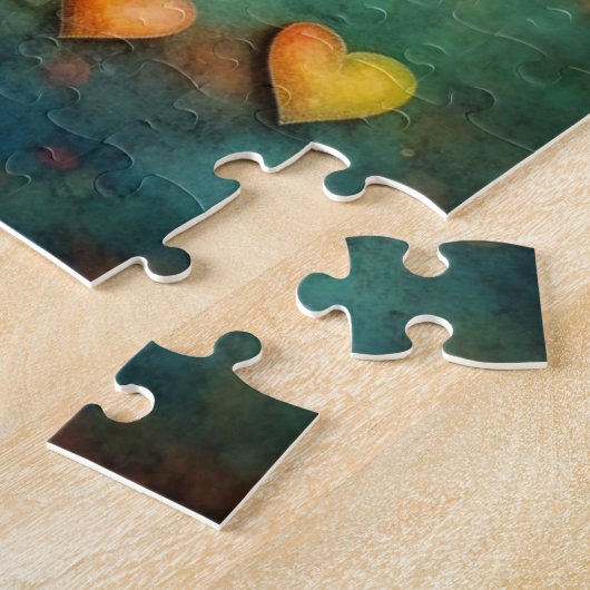 Abstract Papier Mache Harten Legpuzzel (Zijkant)