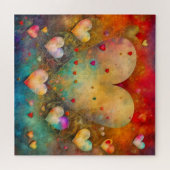 Abstract Papier Mache Harten Legpuzzel (Horizontaal)