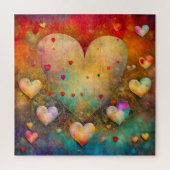 Abstract Papier Mache Harten Legpuzzel (Verticaal)