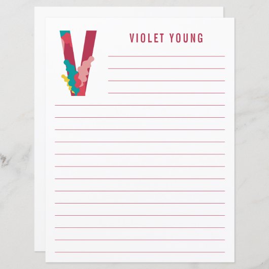 Abstract papier met flessenalfabet (Voorkant / Achterkant)