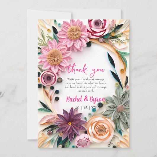 Abstract papier met vier finale bruiloft Griekenla Bedankkaart (Voorkant)