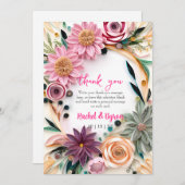 Abstract papier met vier finale bruiloft Griekenla Bedankkaart (Voorkant / Achterkant)