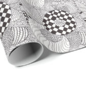 Abstract papier met zwarte en witte doedels (Rol Hoek)