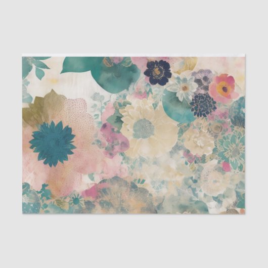 Abstract papier van bloemcollageweefsel (Voorkant)