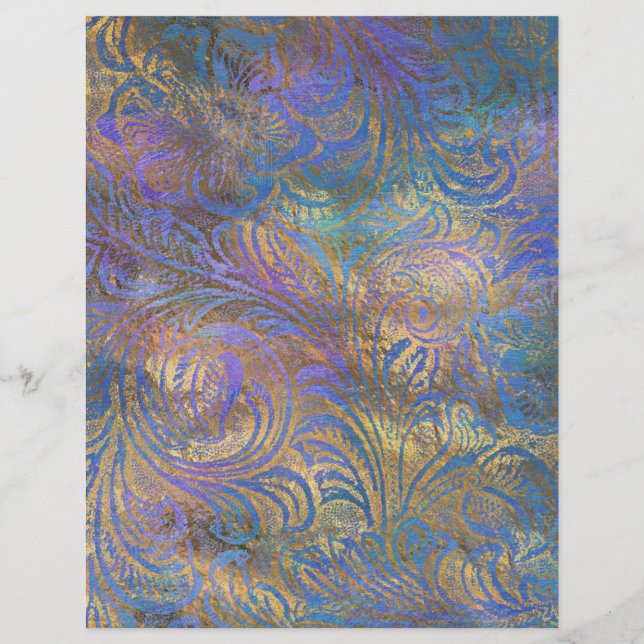 Abstract papierblad voor peacock Grunge Scrapbook (Achterkant)