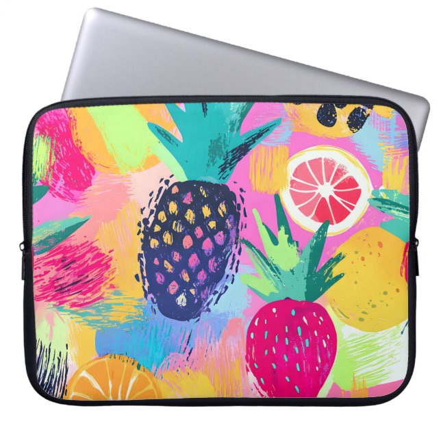 Abstract Paradijs Tropisch Fruit Fiesta Laptop Sleeve (Voorkant)