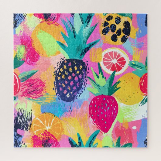Abstract Paradijs Tropisch Fruit Fiesta Legpuzzel (Verticaal)