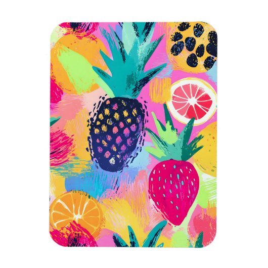 Abstract Paradijs Tropisch Fruit Fiesta Magneet (Verticaal)
