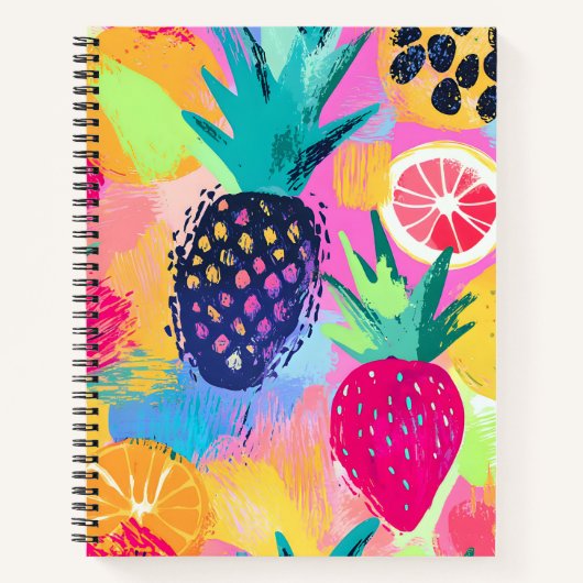 Abstract Paradijs Tropisch Fruit Fiesta Notitieboek (Voorkant)