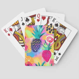 Abstract Paradijs Tropisch Fruit Fiesta Pokerkaarten
