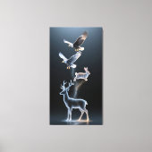 Abstract particle animal silhouettes canvas afdruk (Voorkant)