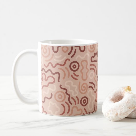 Abstract Partij Doodlepatroon Koffiemok (Met donut)