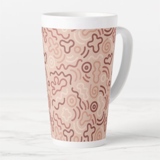 Abstract Party Doodle Pattern Latte Mok (Rechterhoek)