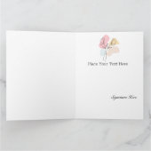 Abstract pasta Floral Folded Wenskaart Kaart (Binnen)