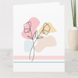 Abstract pasta Floral Folded Wenskaart Kaart
