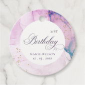 Abstract pasta Paars blauw Blauwgroen elke dag Bedankjes Labels (Voorkant)