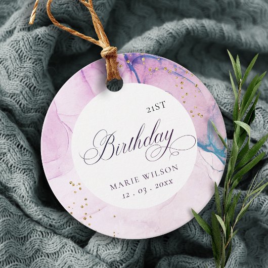 Abstract pasta Paars blauw Blauwgroen elke dag Bedankjes Labels