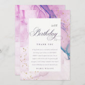 Abstract pasta Paars blauw Blauwgroen elke dag Bedankkaart (Voorkant / Achterkant)