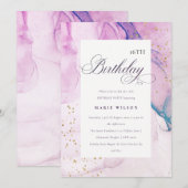 Abstract pasta Paars blauw Blauwgroen elke dag Kaart (Voorkant / Achterkant)