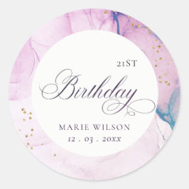 Abstract pasta Paars blauw Blauwgroen elke dag Ronde Sticker