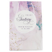 Abstract pasta Paars blauw Blauwgroen zoet 16 Birt Medium Cadeauzakje (Voorkant)