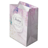 Abstract pasta Paars blauw Blauwgroen zoet 16 Birt Medium Cadeauzakje (Achterkant Gekanteld)