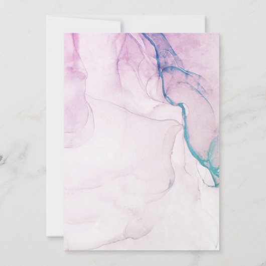 Abstract pasta Paars Blauwgroen blauw 16 zaterdag Kaart (Achterkant)