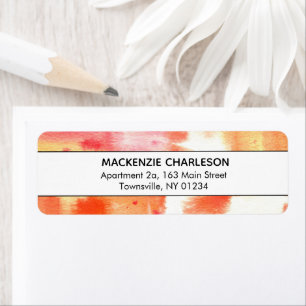 Abstract pastaafadres Corale Waterverf Etiket