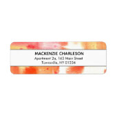 Abstract pastaafadres Corale Waterverf Etiket (Voorkant)