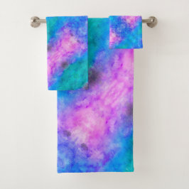 Abstract pastblauw, roze, Aqua Bad Handdoek