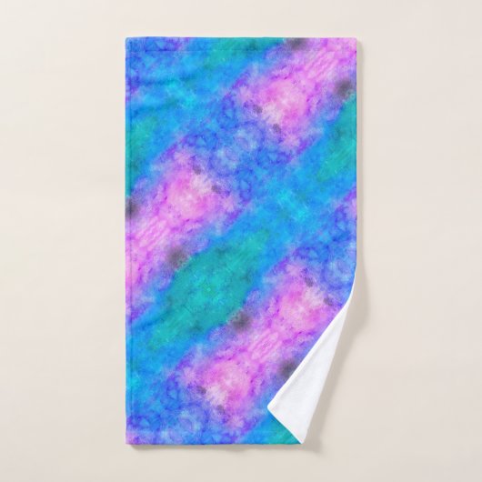 Abstract pastblauw, roze, Aqua Bad Handdoek (Handdoek)