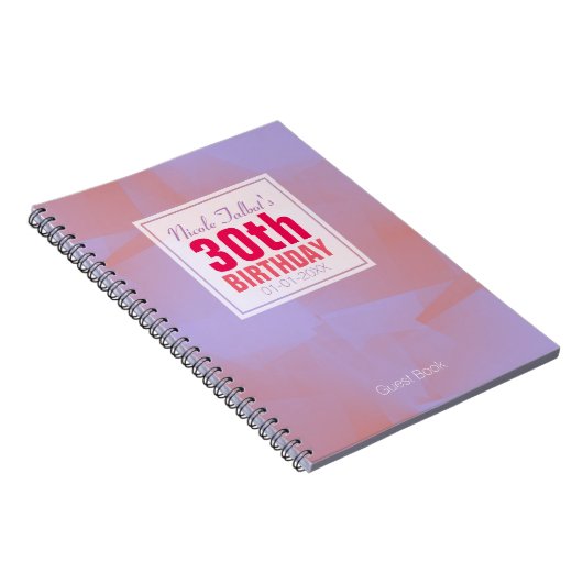 Abstract pastei 30th Birthday gastboek 8a Notitieboek (Rechterzijde)