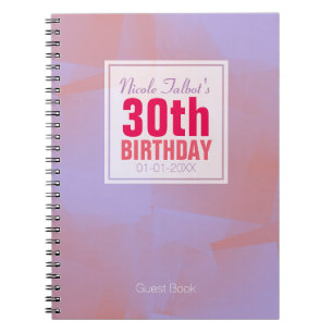 Abstract pastei 30th Birthday gastboek 8a Notitieboek