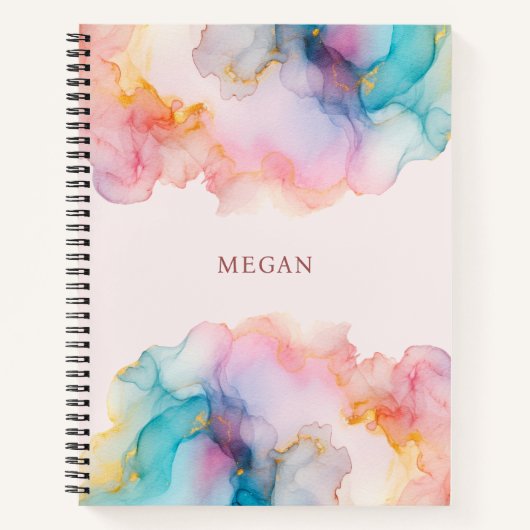 Abstract Pastel Alcohol Ink Notitieboek (Voorkant)