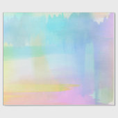 Abstract Pastel Blauw Roze Gele Waterverf Cadeaupapier (Vlak)