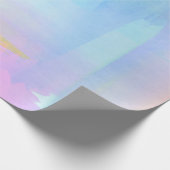 Abstract Pastel Blauw Roze Gele Waterverf Cadeaupapier (Hoek)