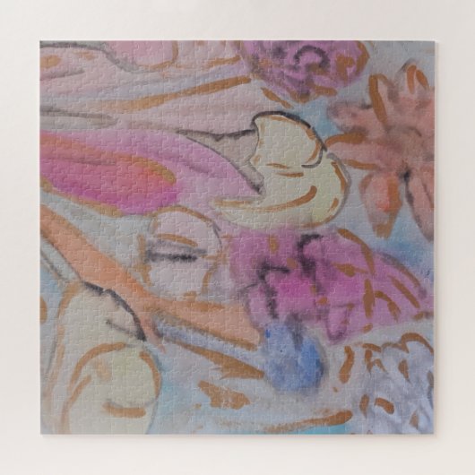 Abstract Pastel Bloemen Jigsaw Puzzel (Horizontaal)