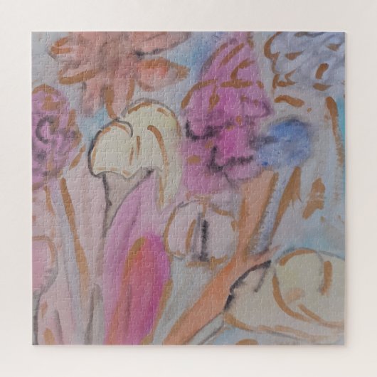 Abstract Pastel Bloemen Jigsaw Puzzel (Verticaal)